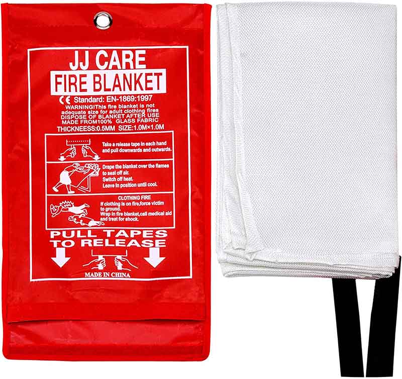 IGNIXIA 2 Pack Premium Fire Blanket – 39 x 39 Inch Fire Suppression Survival and Emergency Blanket for Kitchen, Car, Camping, Grilling, Office, Warehouse 