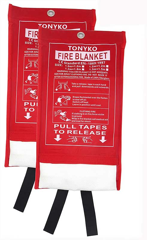 Amarine Made Fire Blanket Fire Suppression Blanket Emergency Flame Retardent Shelter Safety Cover Designed for Kitchen,Fireplace,Grill,Car,Camping 