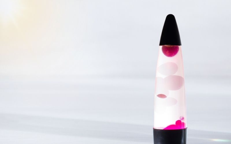Photo of a lava lamp in very bright background