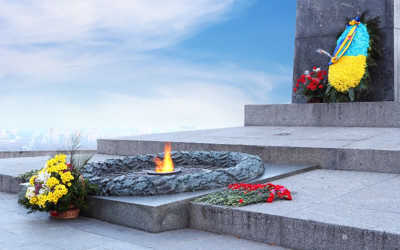 A small fire set in a circular area to symbolize an important ceremony