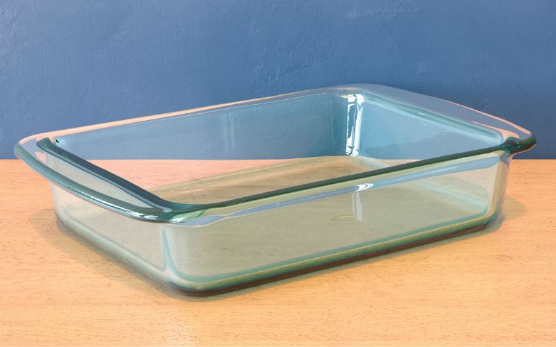A thick oven safe glass ware
